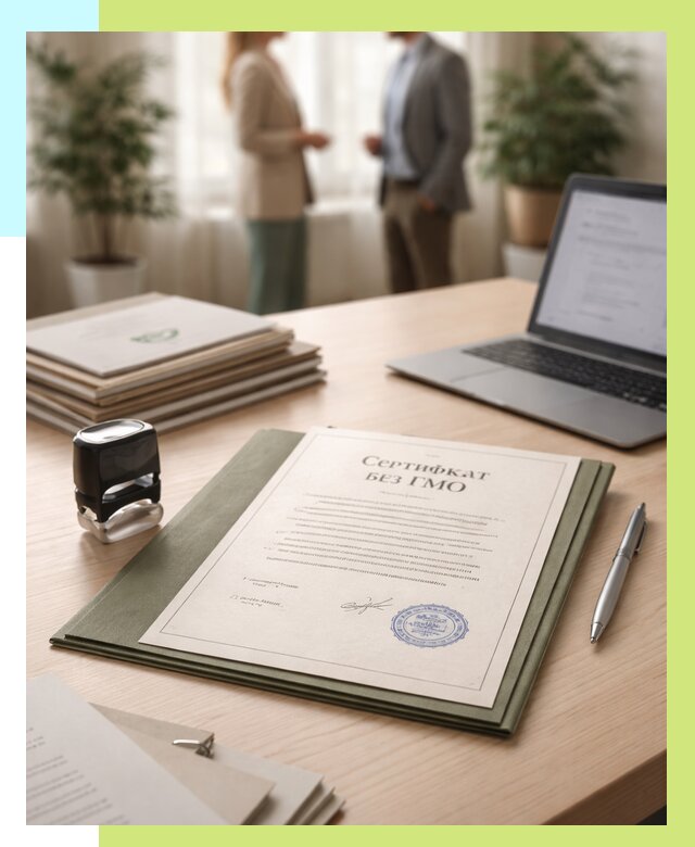 Сертификат без ГМО в Боровичах от 7817 р. оформить срочно Алешин-Брв