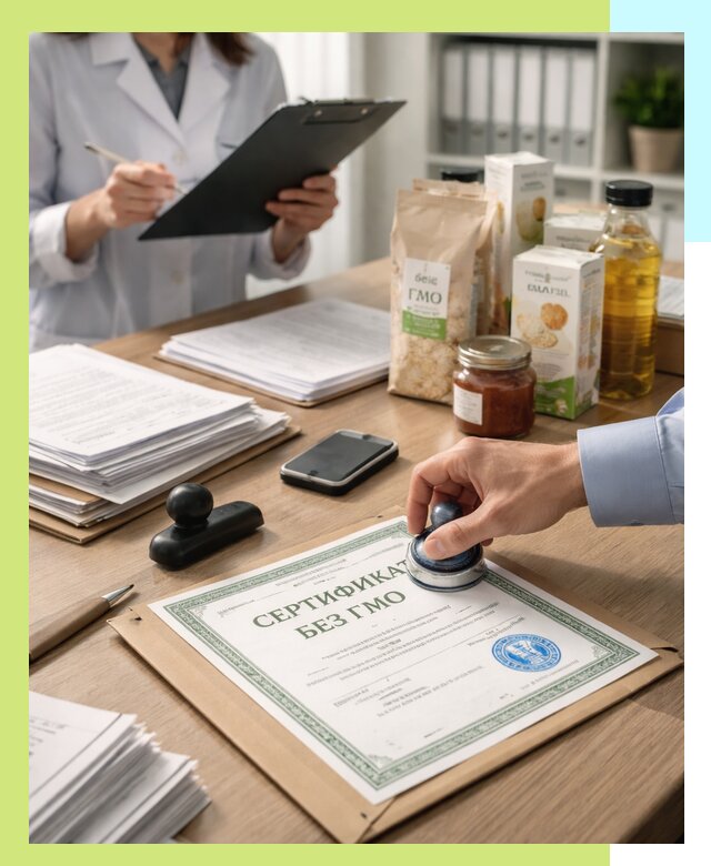 Получение сертификата Без ГМО для продукции в Боровичах